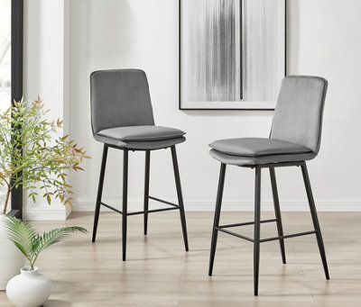 Grey leather best sale bar chairs