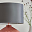 Marlo Copper Plated Glass with Grey Faux Silk Shade 1 Light Table Light