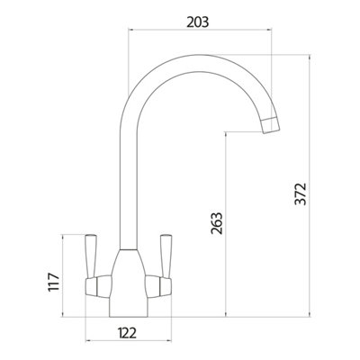 Marlo Kitchen Tap Brushed Nickel Deck Mounted Lever Swivel Spout WRAS Approved