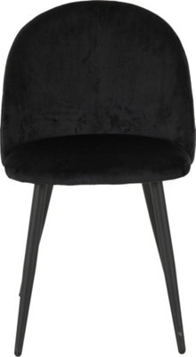 Marlow Dining Chair (Pack of 4) - L60 x W51 x H82 cm - Black Velvet