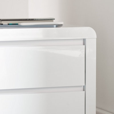 Marlow White High Gloss 2 Drawer Bedside Table