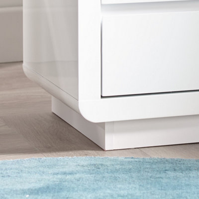 Marlow White High Gloss 2 Drawer Bedside Table