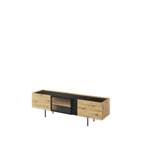 Marmo  TV Cabinet (H1640mm W500mm D420mm) in Oak Arisan and Marble Effect Finish