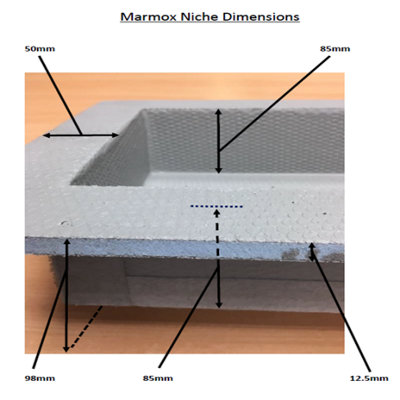Marmox Shower Niche 300mm x 400mm  Internal Dimension