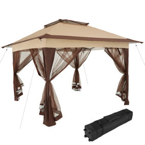 Marquee Carabobo Ventilated roof & mosquito nets 3.64x3.64x2.94m - brown