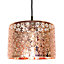 Marrakech Designed Shiny Copper Metal Pendant Light Shade with Floral Decoration