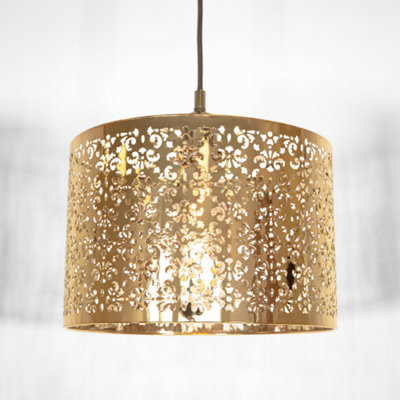 Curated visual reference: Fresh Look at Marrakech Designed Shiny Gold Metal Pendant Light Shade With Floral
