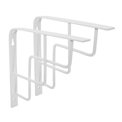 Mars White Contemporary Stylish Decorative Modern Metal Steel Shelf Brackets - 12 pack