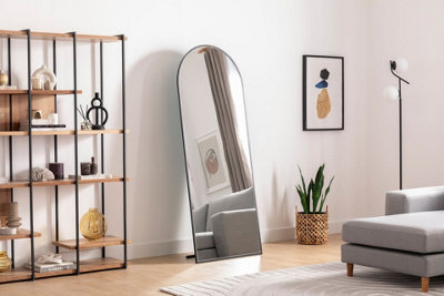 Marsah Free Standing Mirror, 70 x 180 cm, Black | DIY at B&Q