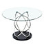 Marseille Clear Glass Dining Table With Chrome Supports