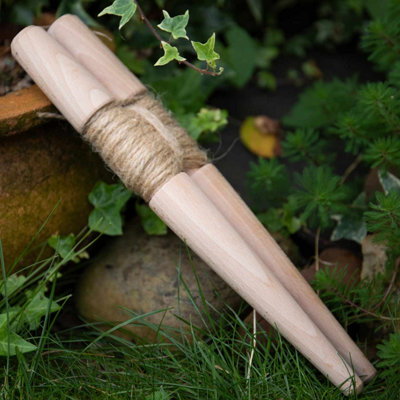 Marshalls Garden Ash Wooden Line Stakes with 13m Natural Twine - Set of ...
