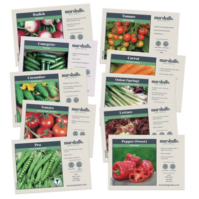 Marshalls Garden Complete Vegetable Seed Collection - Mixed salad, root ...