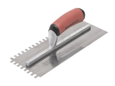 Marshalltown M502SSDXH 6mm Stainless Steel Square Notched Trowel DuraSoft Handle