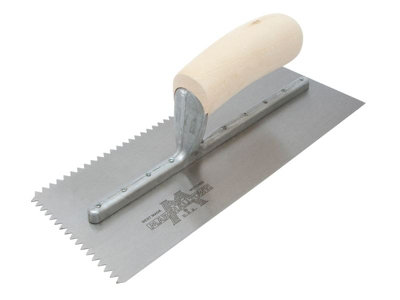 Marshalltown - M701S Notched Trowel V 3/16in Wooden Handle 11 x 4.1/2in