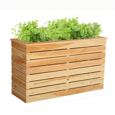 Marta Larch timber deep Trough planter 1220x420mm - 3