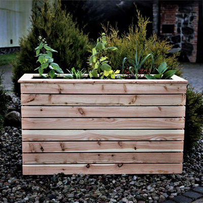 Marta Larch timber deep Trough planter 1220x420mm - 5
