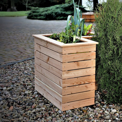 Marta Larch timber deep Trough planter 1220x420mm - 7