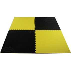 Martial Arts Karate Judo Kick Boxing Gym MMA 40mm in Black/Yellow Floor Mats