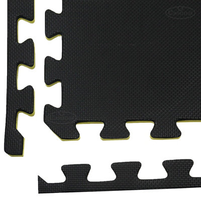 Martial Arts Karate Judo Kick Boxing Gym MMA 40mm in Black/Yellow Floor Mats - 8