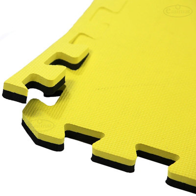 Martial Arts Karate Judo Kick Boxing Gym MMA 40mm in Black Yellow Floor Mats