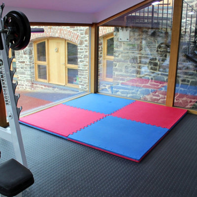 Martial Arts Karate Judo Kick Boxing Gym MMA 40mm in Red/Blue Floor Mat - 3
