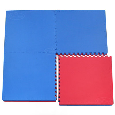 Martial Arts Karate Judo Kick Boxing Gym MMA 40mm in Red/Blue Floor Mat - 8