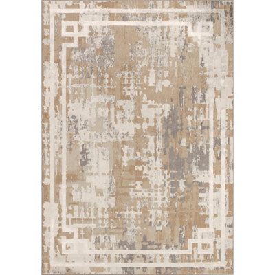 MARTINA Abstract Modern Marble Beige/White Area Rug 160 x 220 cm