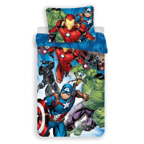 Marvel Avengers 100% Cotton Single Duvet Cover Set - European Size