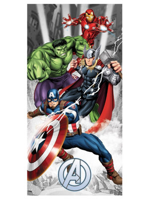 Marvel Avengers Captain America Hulk Cotton Beach Towel DIY at B Q