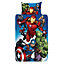 Marvel Avengers emble Panel Duvet Cover Set Blue/Red/Green (Single)