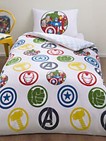 Marvel Avengers Logo 100% Cotton Single Duvet Cover Set