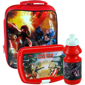 Marvel Avengers Lunch Bag, Sandwich Box and Drinks Bottle Set