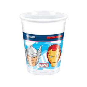Marvel Avengers Plastic 200ml Party Cup (Pack of 8) Blue/Red/Silver (One Size)