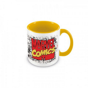 Marvel Comics Inner Two Tone Logo Mug Yellow/White/Red (One Size)