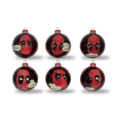 Marvel Deadpool 6PC Christmas Tree Baubles Decorations