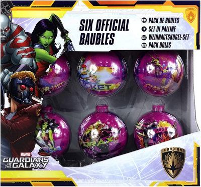 Marvel Guardians of the Galaxy 6PC Christmas Tree Baubles Decorations