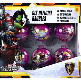 Marvel Guardians of the Galaxy 6PC Christmas Tree Baubles Decorations