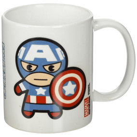 Marvel Kawaii Captain America Mug White/Blue/Red (One Size)