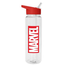 Marvel Logo Plastic Water Bottle Red/White (One Size)