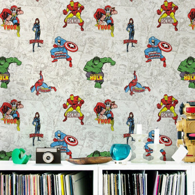 Marvel Multi Novelty Pearl effect Embossed Wallpaper