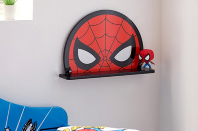 Marvel Spider-Man Small Wall Shelf, Red and Black, 42cm W X 8cm