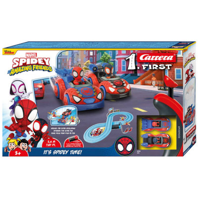 Marvel Spiderman Race Track Playset for Toddlers Toy Cars with Remote Controller 93CM Long Track