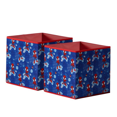 Marvel Spidey and His Amazing Friends 2-pc Fabric Storage Boxes - Durable, Collapsible Toy Chest for Kids' Books & Toys