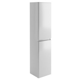 Marvel Wall Hung Bathroom Tall Storage Unit in Gloss White