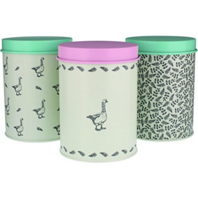Mary Berry Set of 3 Storage Goose and Fern Storage Tins