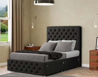 Divan bed with headboard and outlet drawers