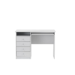 Marymount desk with 1 sliding shelf and 3 drawers in white