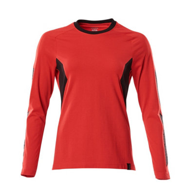 Mascot Accelerate Ladies Long-Sleeved T-Shirt (Traffic Red/Black)  (X Small)