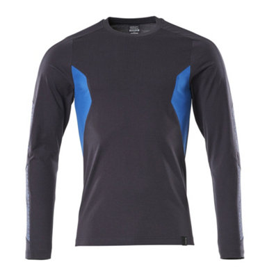 Mascot Accelerate Modern Fit Long-Sleeved T-shirt (Dark Navy/Azure Blue)  (X Small)