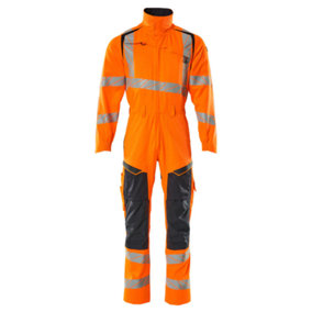 Mascot Accelerate Safe Boilersuit with Kneepad Pockets (Hi-Vis Orange/Dark Navy)  (XXX large)